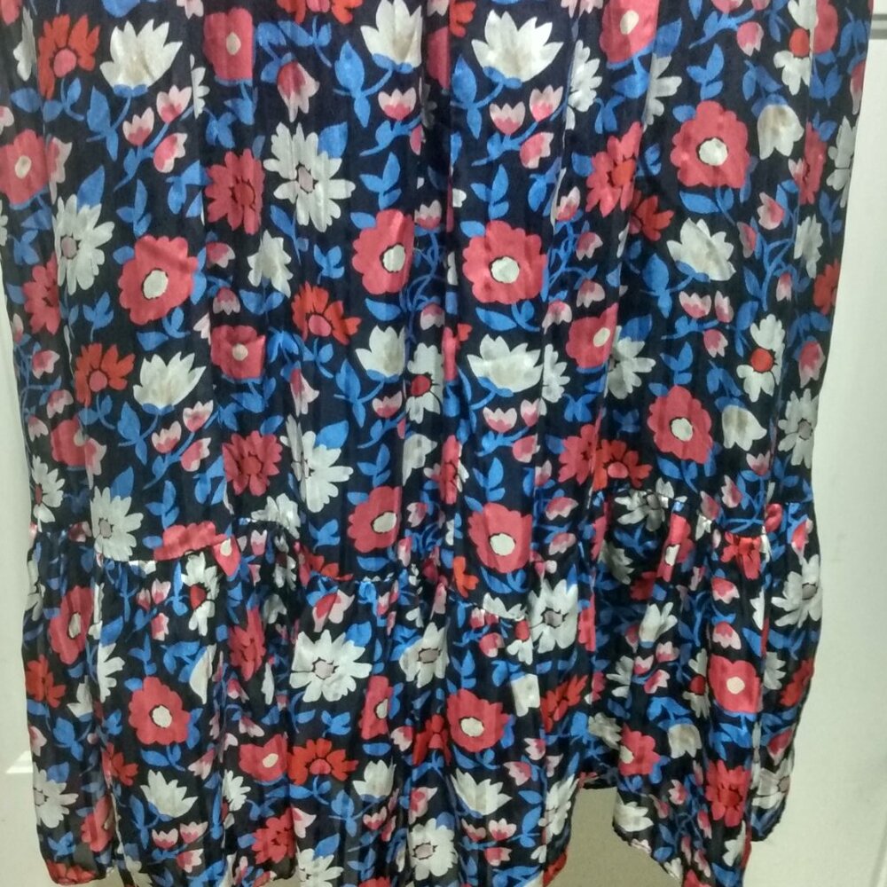 KATE SPADE NEW YORK MIDI DRESS NAVY RED WHITE V NECK SLEEVELESS SIZE 6 - Picture 7 of 13